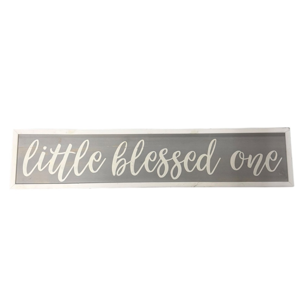 Little‎ Blessed One Wood Sign Nursery Decor Gray White Wall Art WP66Q2